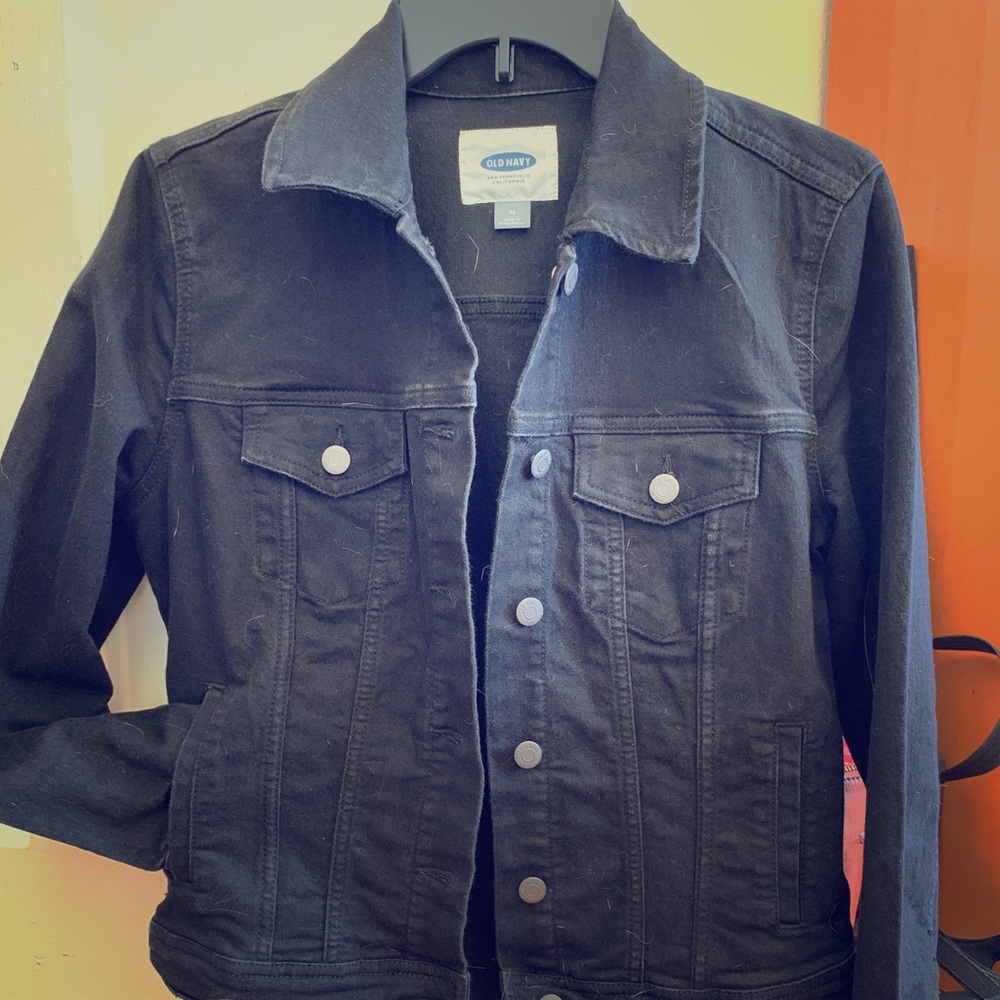 Black denim jacket
